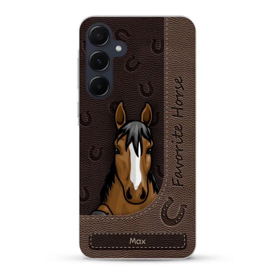 Peeking horses leather Look - Personalized Phone Case