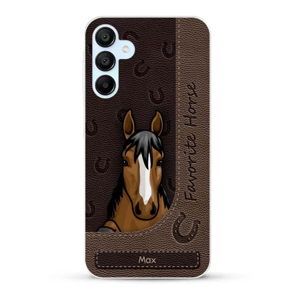 Peeking horses leather Look - Personalized Phone Case