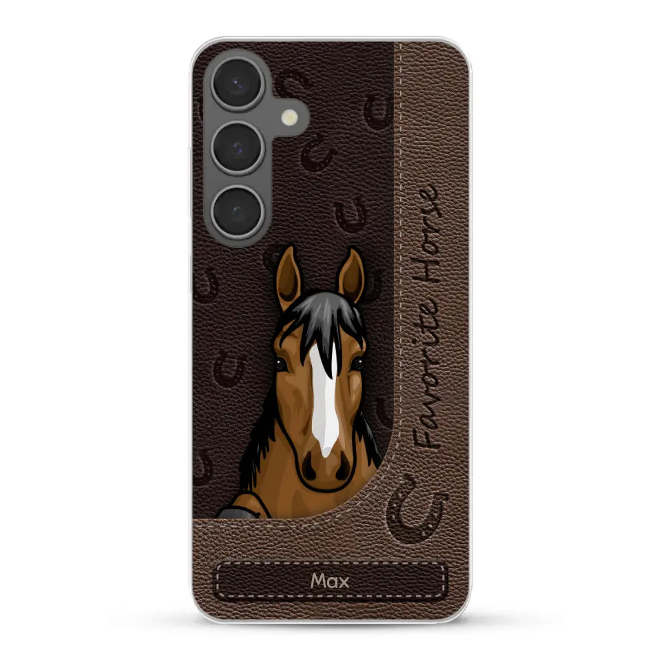 Peeking horses leather Look - Personalized Phone Case