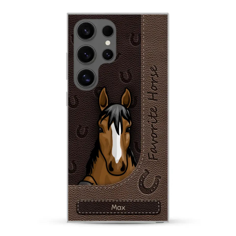 Peeking horses leather Look - Personalized Phone Case