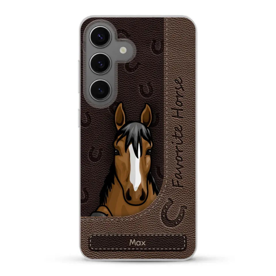 Peeking horses leather Look - Personalized Phone Case