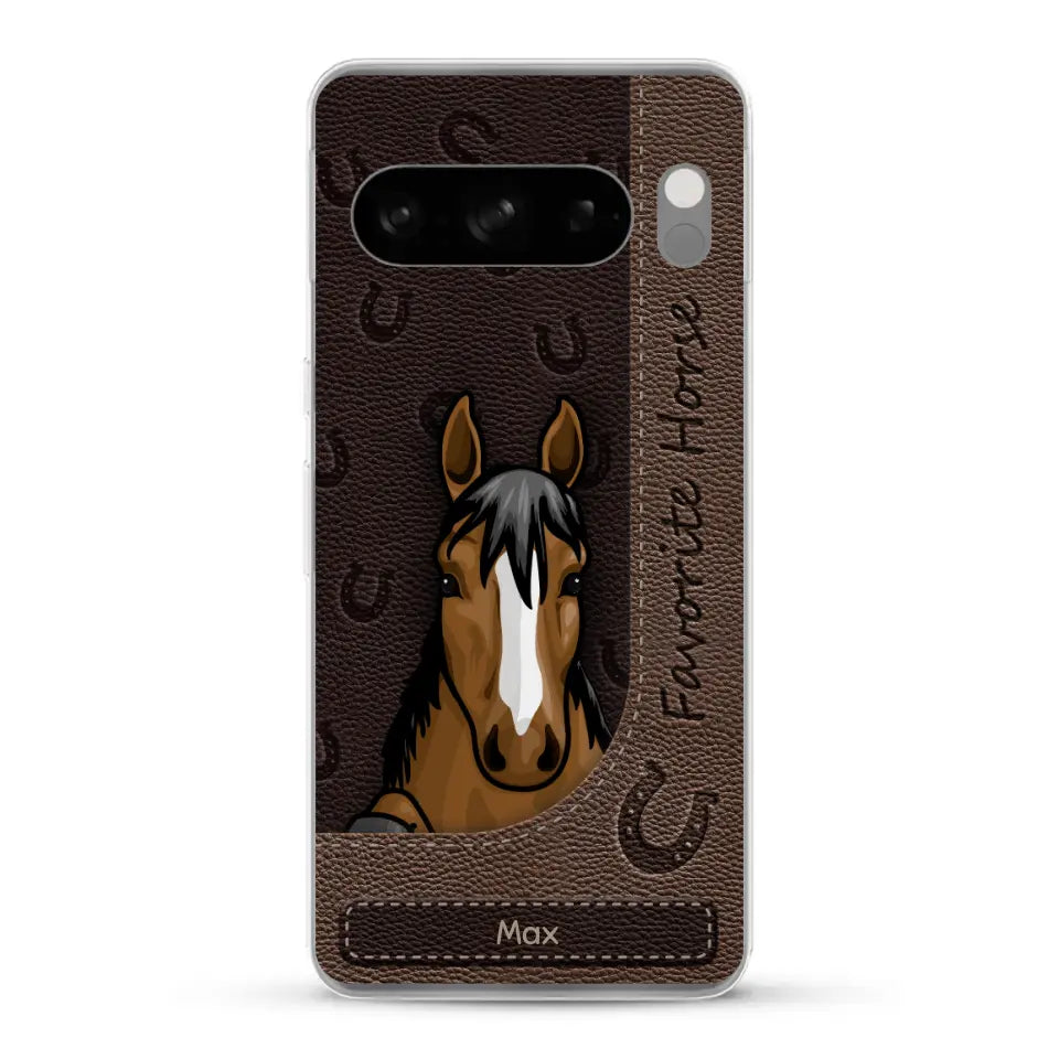 Peeking horses leather Look - Personalized Phone Case