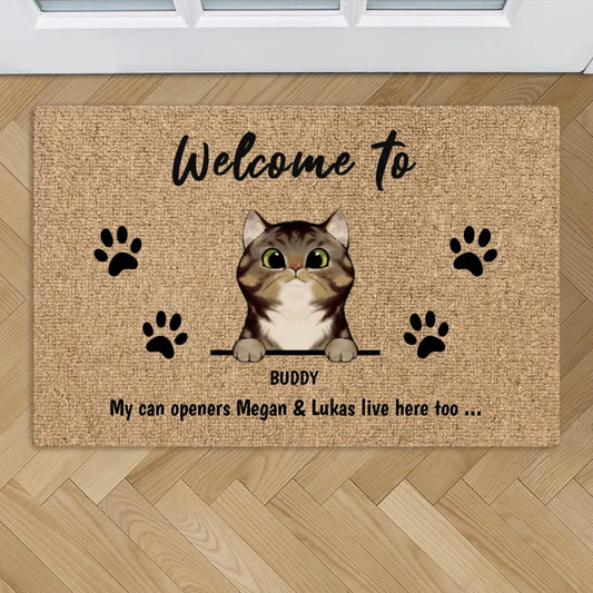 Welcome to curious cats - Personalized Doormat