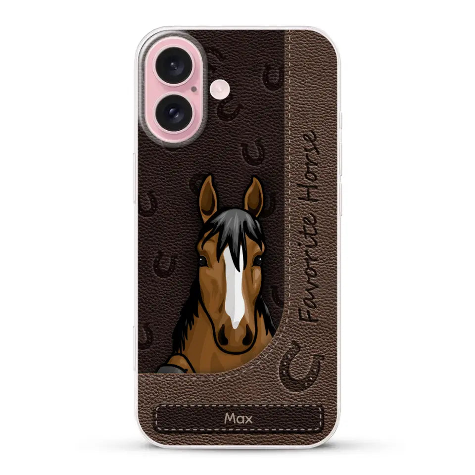 Peeking horses leather Look - Personalized Phone Case