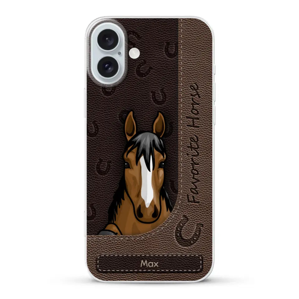 Peeking horses leather Look - Personalized Phone Case