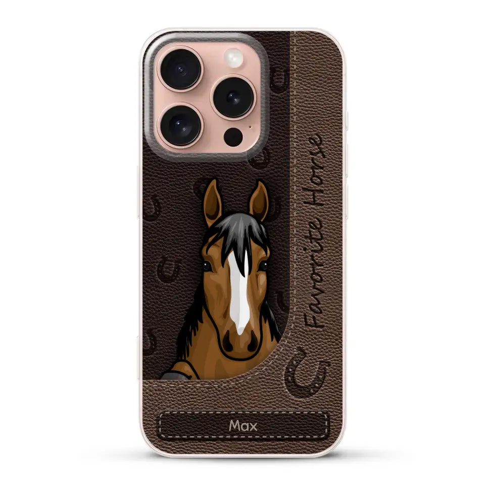 Peeking horses leather Look - Personalized Phone Case