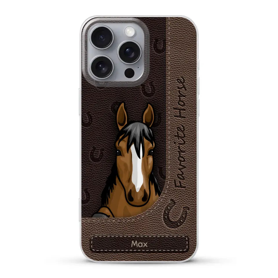 Peeking horses leather Look - Personalized Phone Case