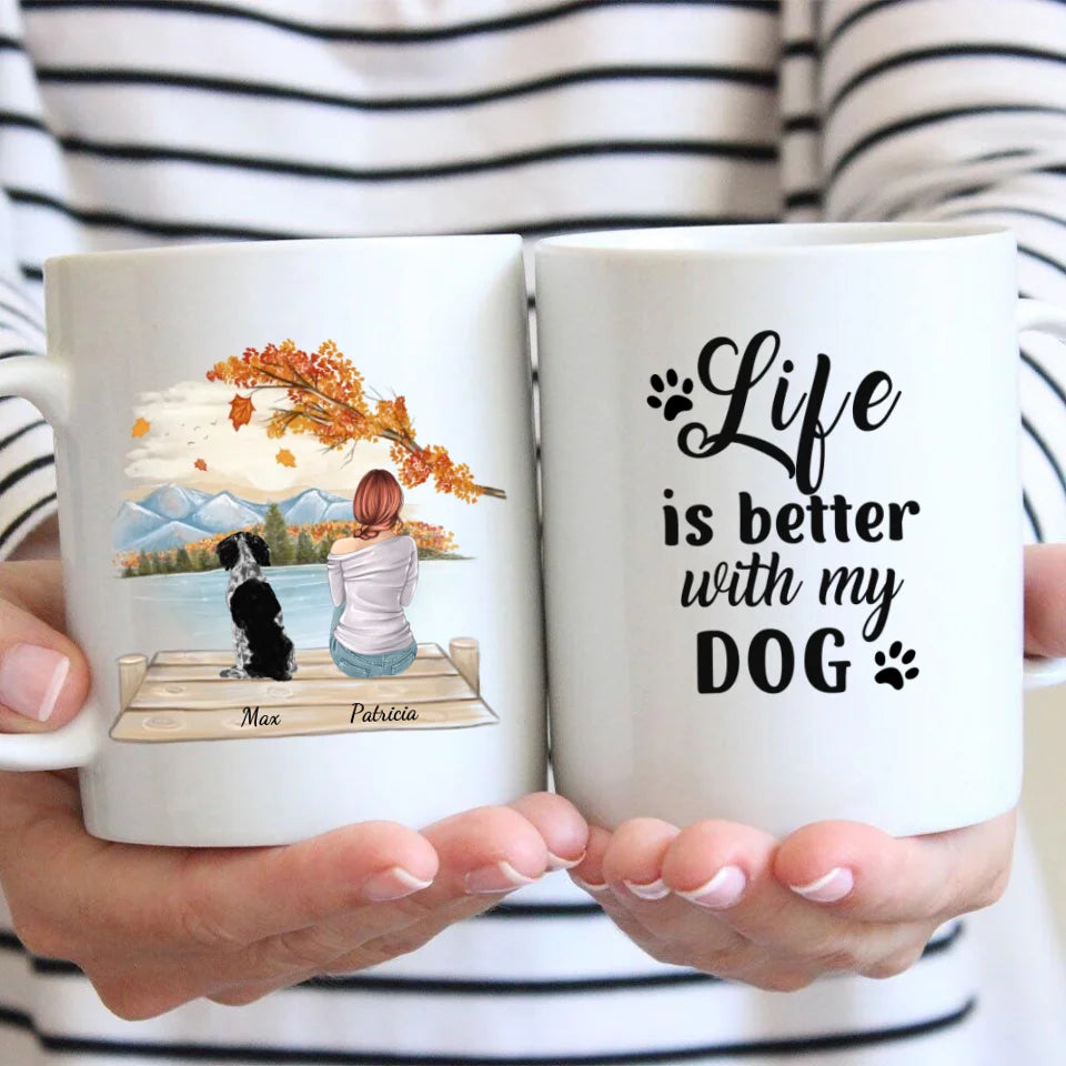 Woman with pet - Personalized Mug