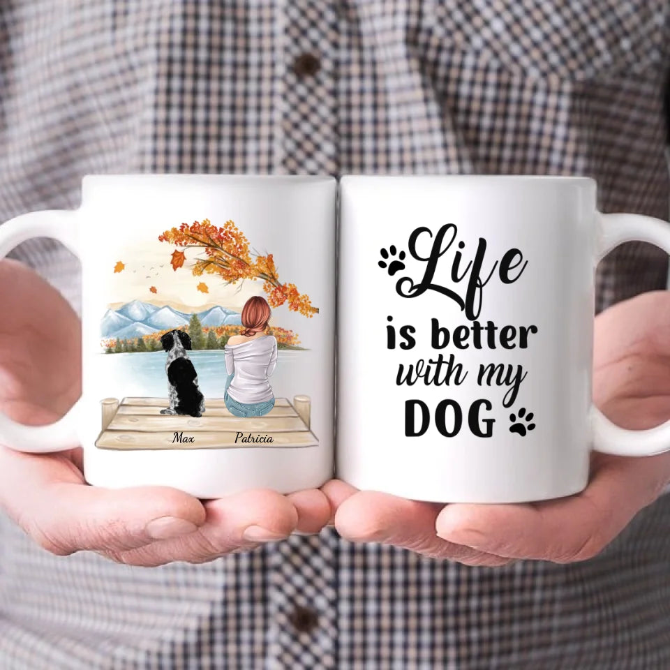 Woman with pet - Personalized Mug