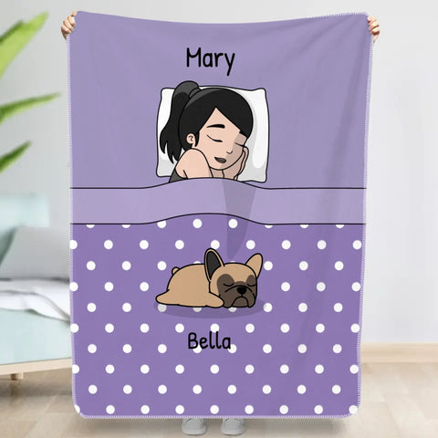 Cuddle time with pets Single - Personalized Blanket - Featured Image