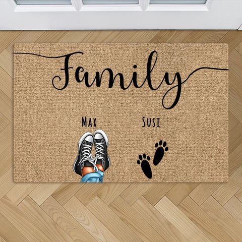 Shoes and paws - Personalized Doormat - Featured Image