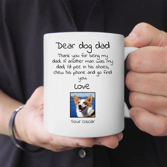 Dear Dog Dad with photo - Personalized Mug