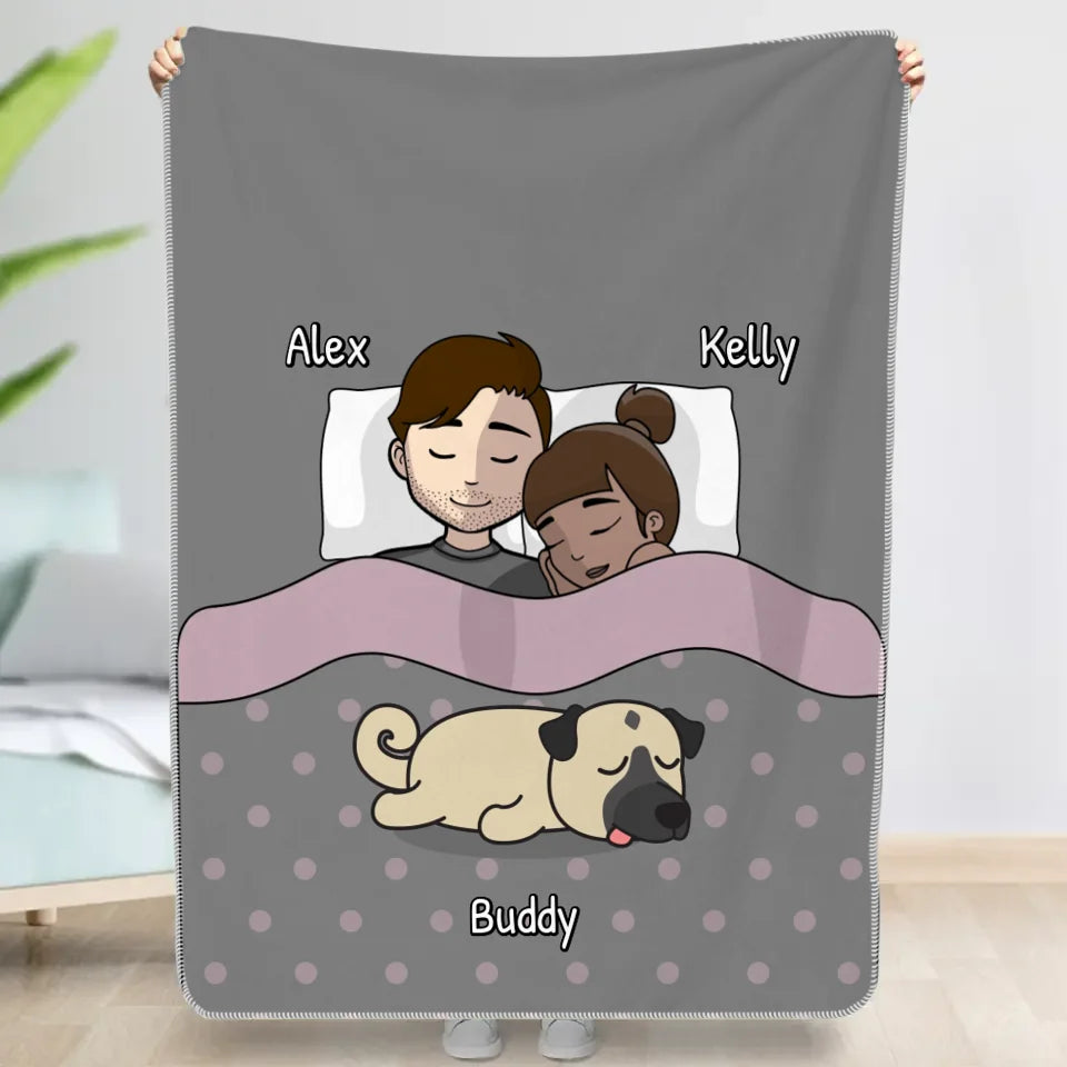 Cuddling with our floofs - Personalized blanket