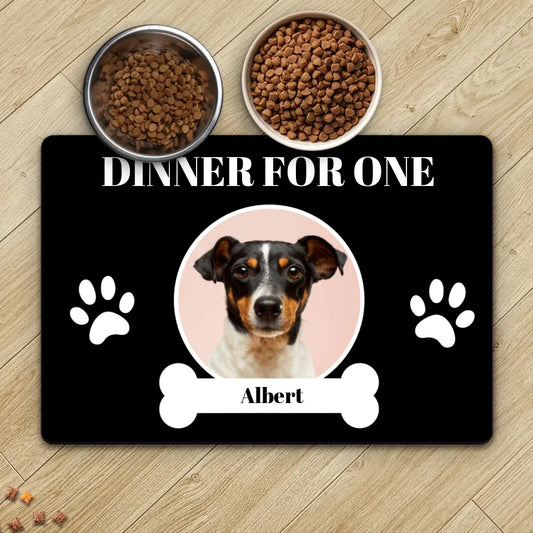 With photo - Personalized pet bowl mat