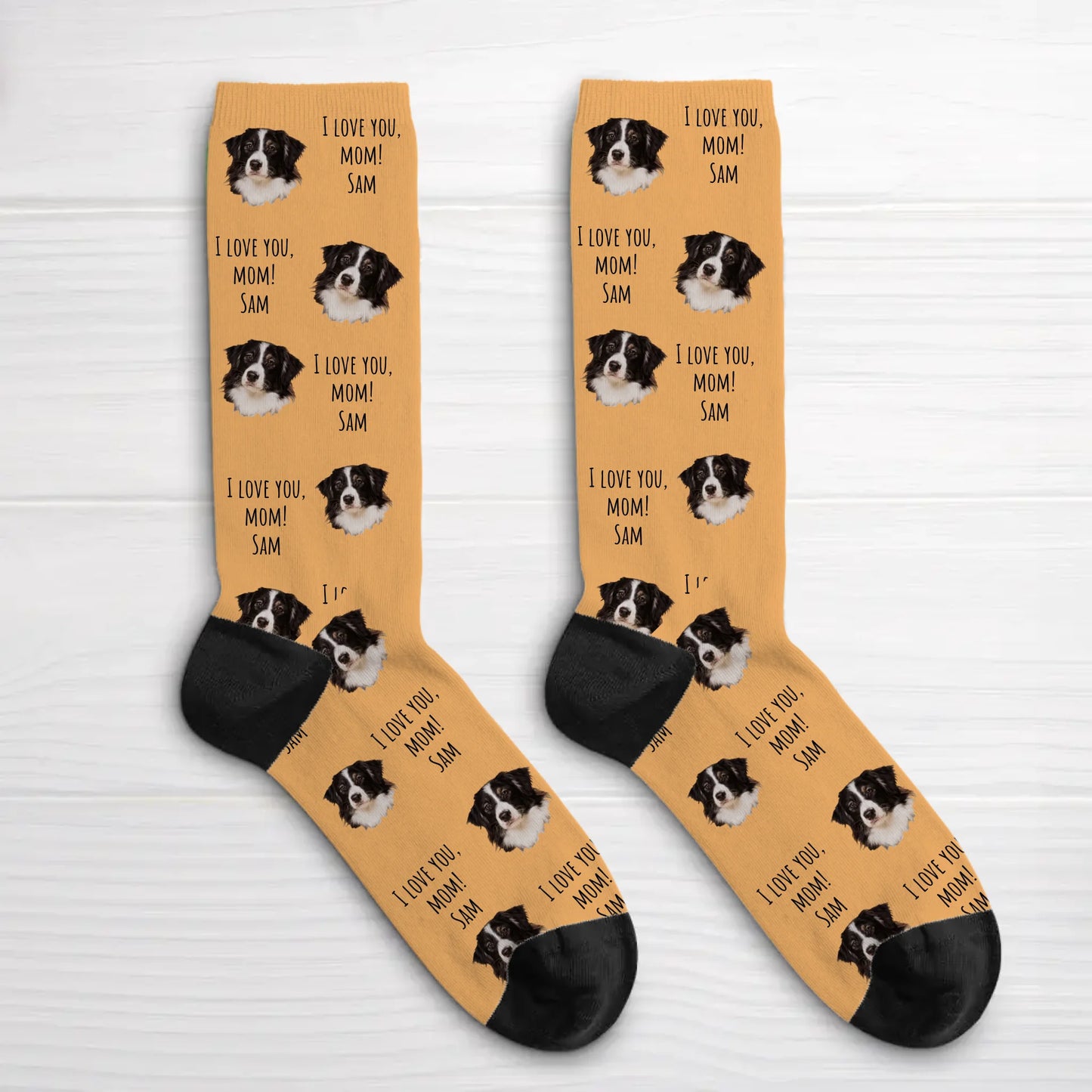 Your photo with text - Personalized socks