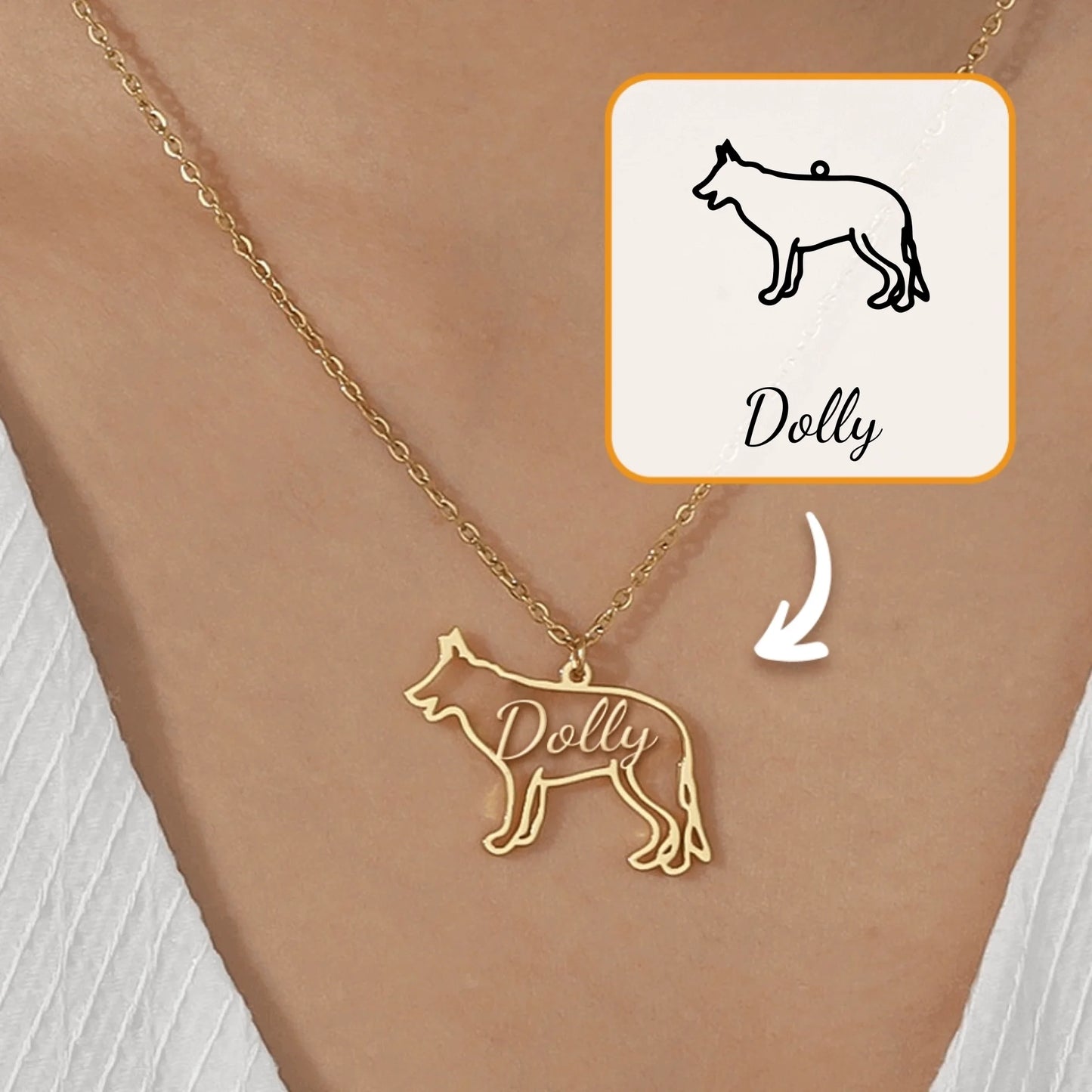 Dog Silhouette - Personalized Necklace