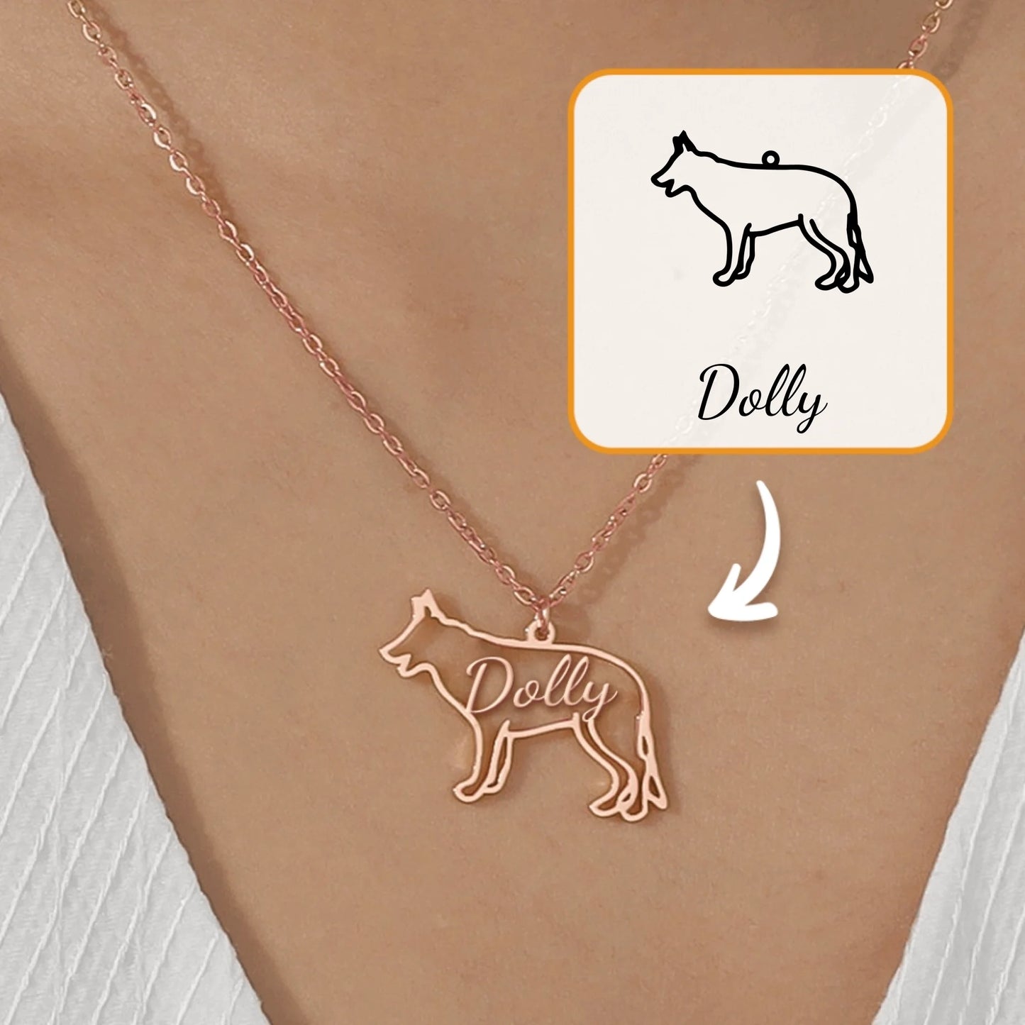 Dog Silhouette - Personalized Necklace
