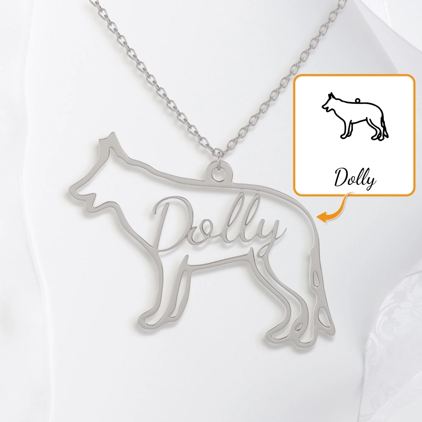 Dog Silhouette - Personalized Necklace