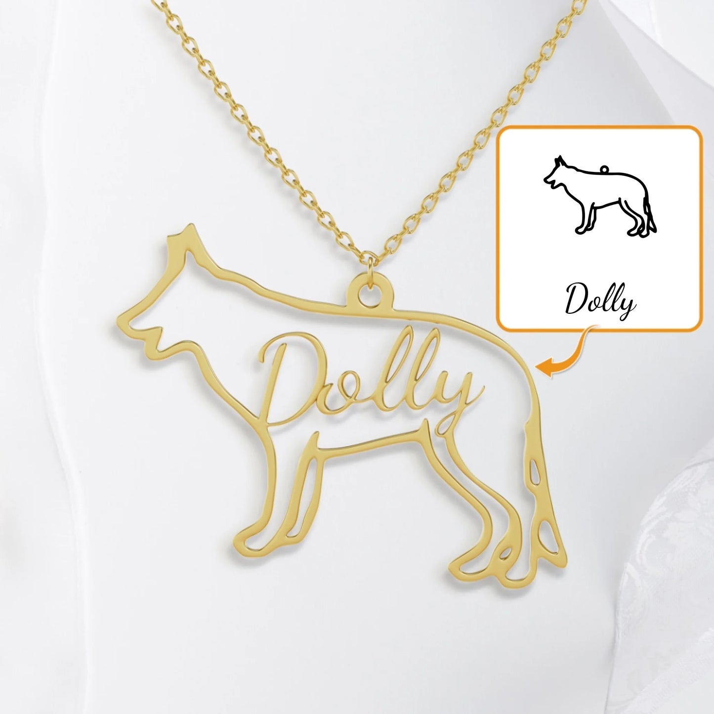 Dog Silhouette - Personalized Necklace