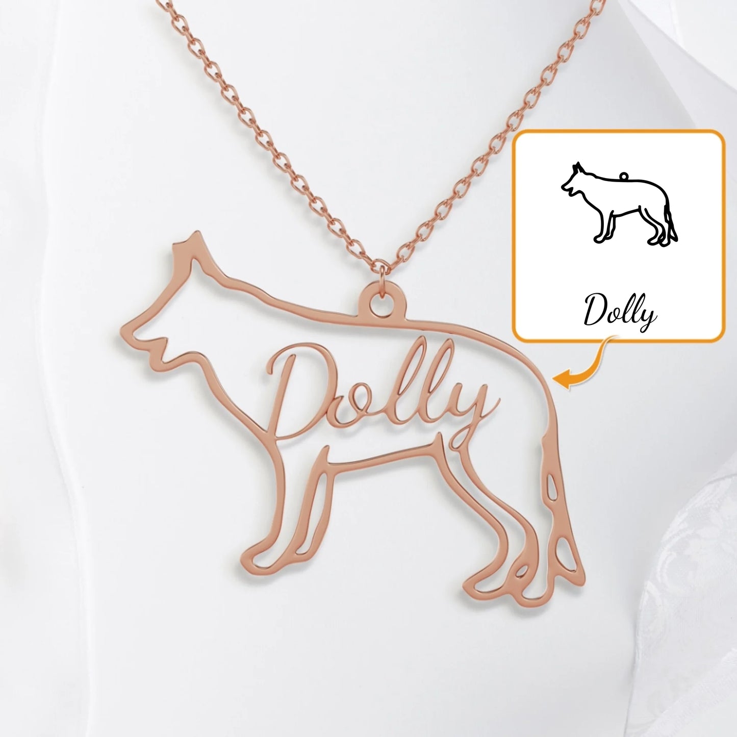Dog Silhouette - Personalized Necklace