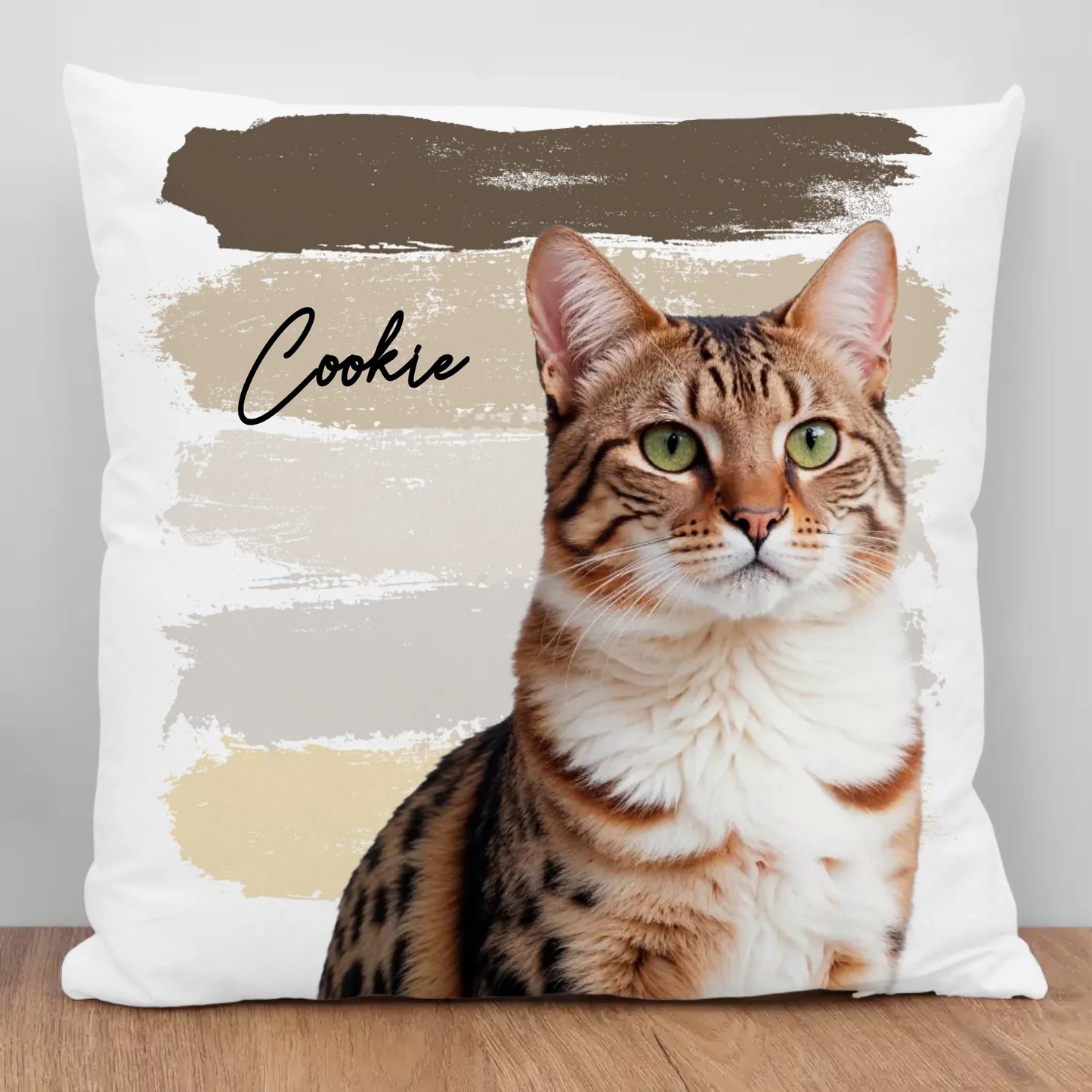 Photo with watercolor stripes - Personalized Pillow