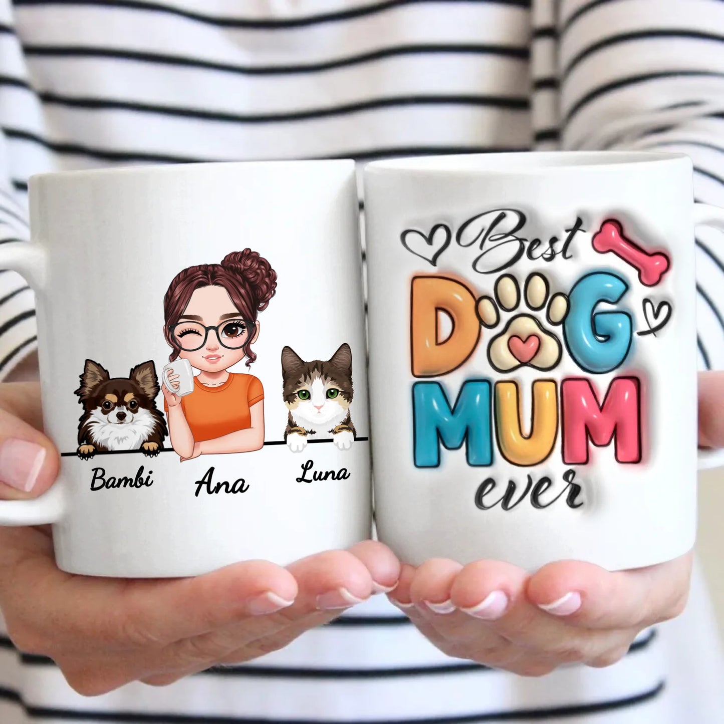 Best pet mom (3D look) - Personalized Mug