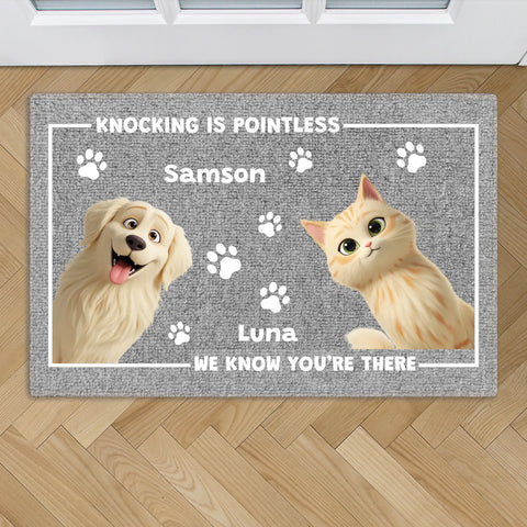 Knocking is pointless - Personalized Doormat - Featured Image