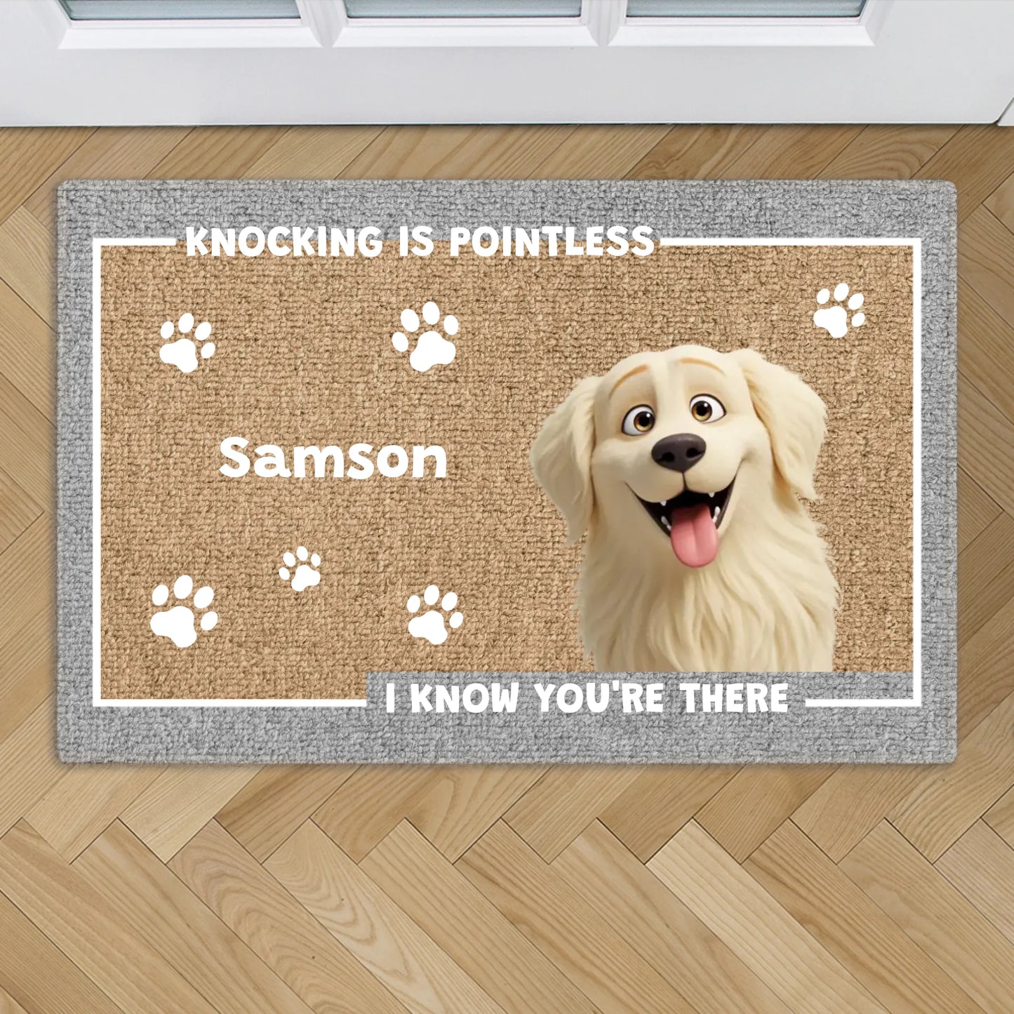 Knocking is pointless - Personalized Doormat