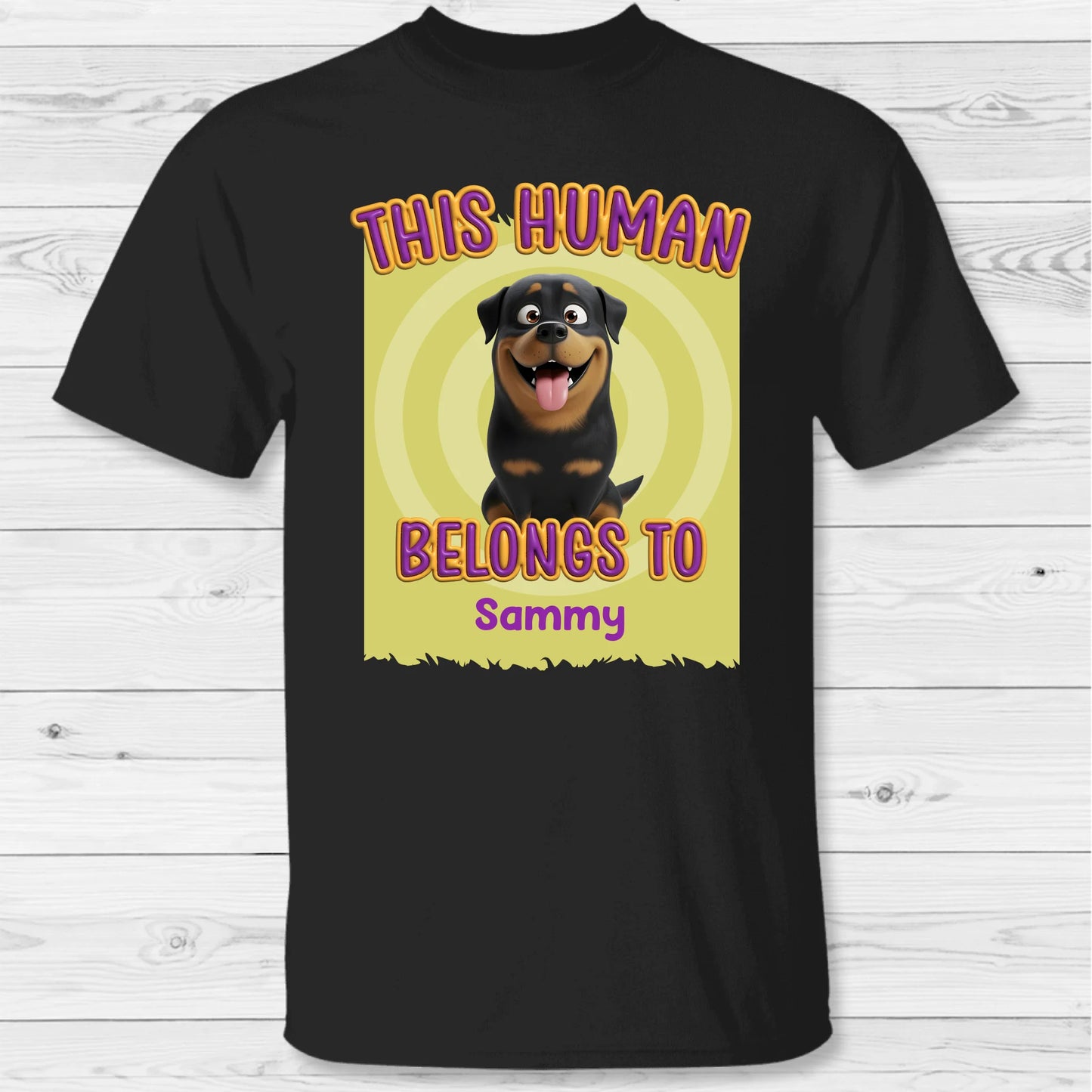 This human belongs to me - Personalized T-Shirt