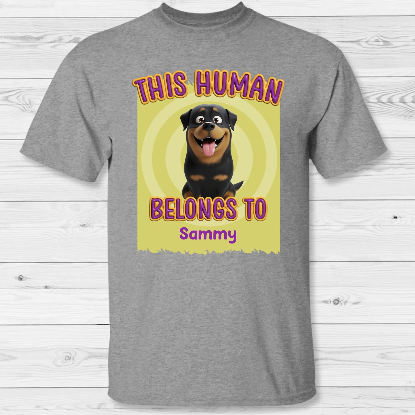This human belongs to me - Personalized T-Shirt