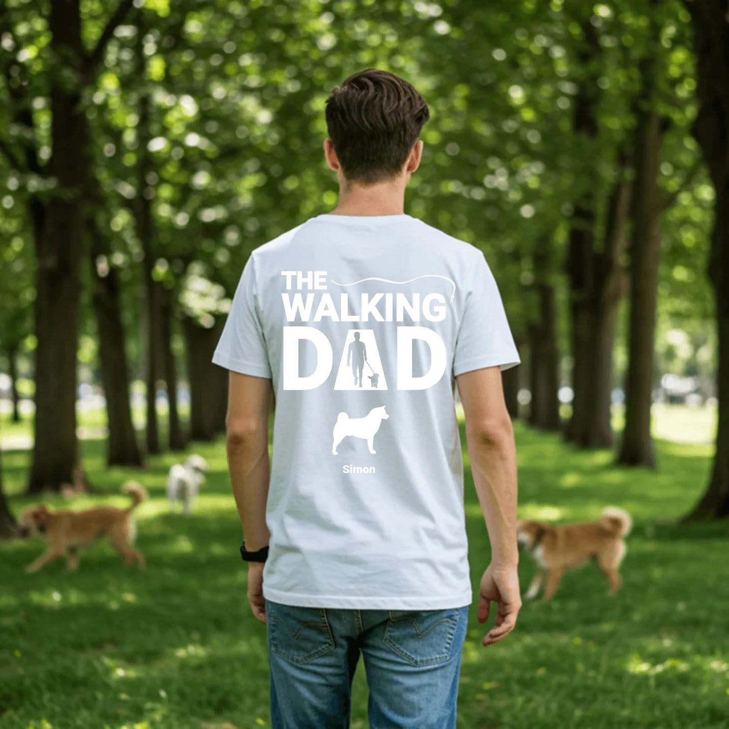 Man in dog park - White