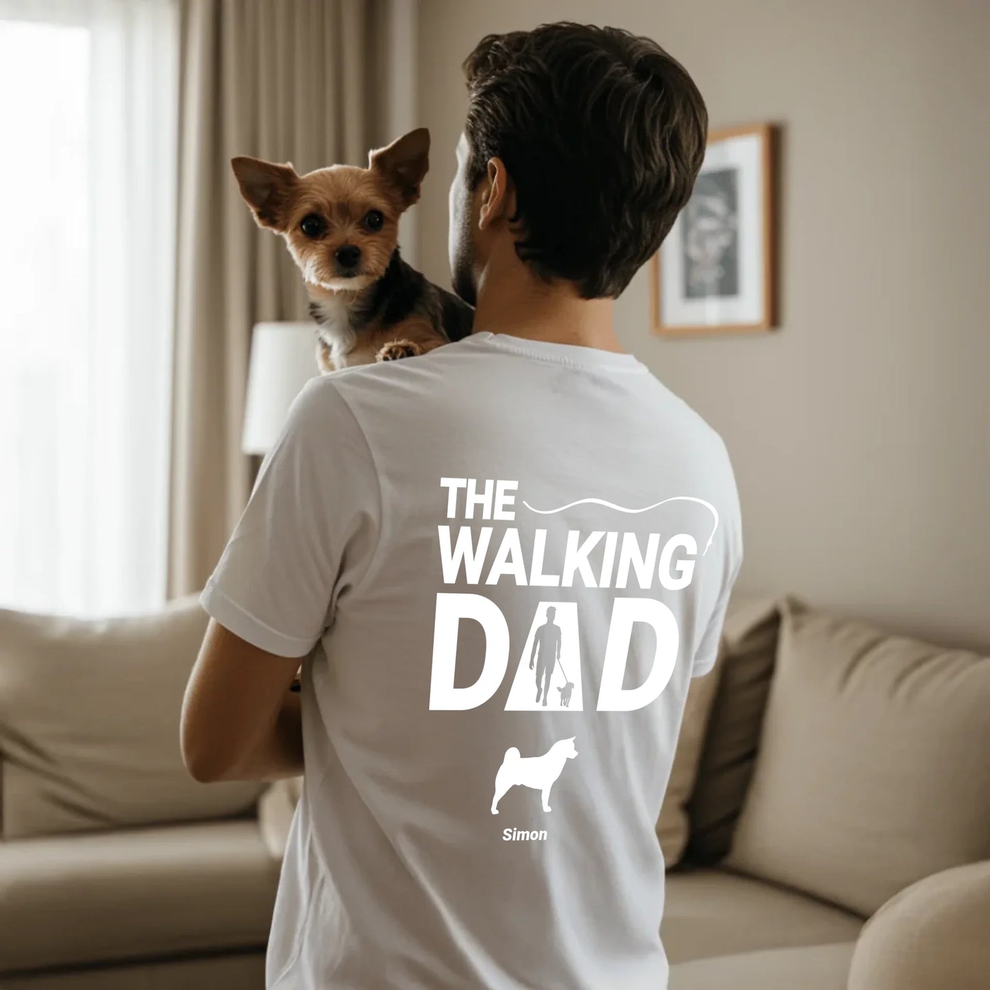 Mand standing with dog - White-min