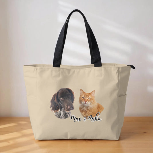 Pet Portrait - Personalized Canvas Tote Bag