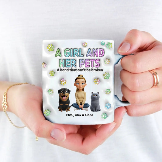 A girl and her dog - Personalized Mug