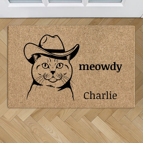 Meowdy - Personalized doormat - Featured Image