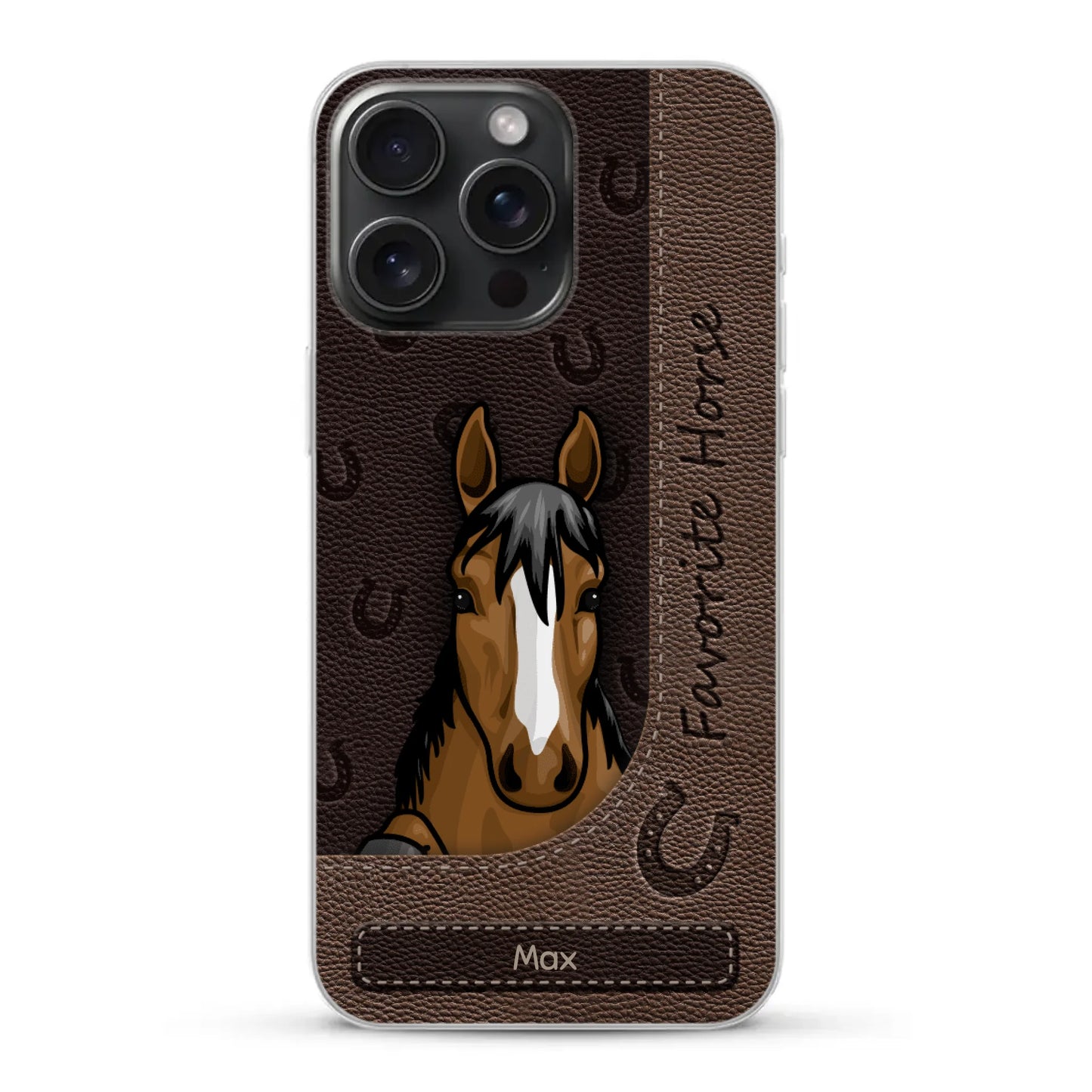 Peeking horses leather Look - Personalized Phone Case