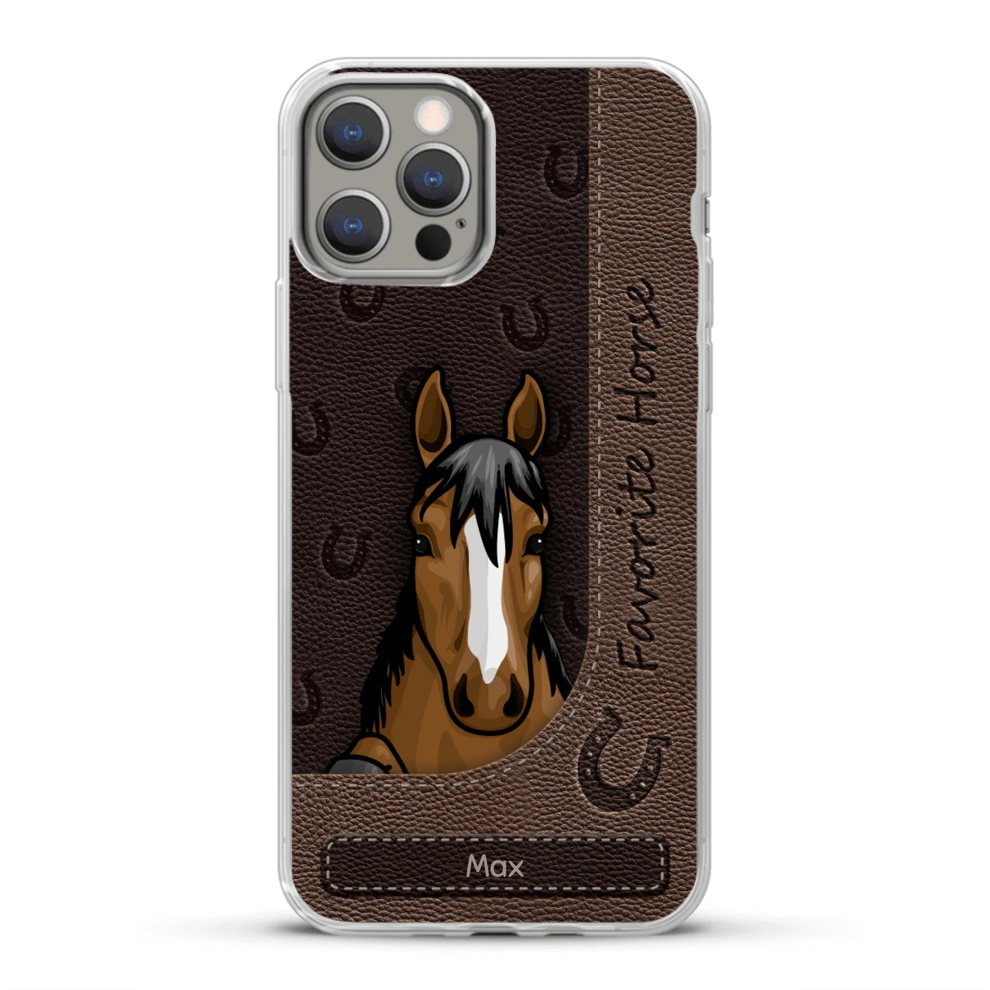 Peeking horses leather Look - Personalized Phone Case