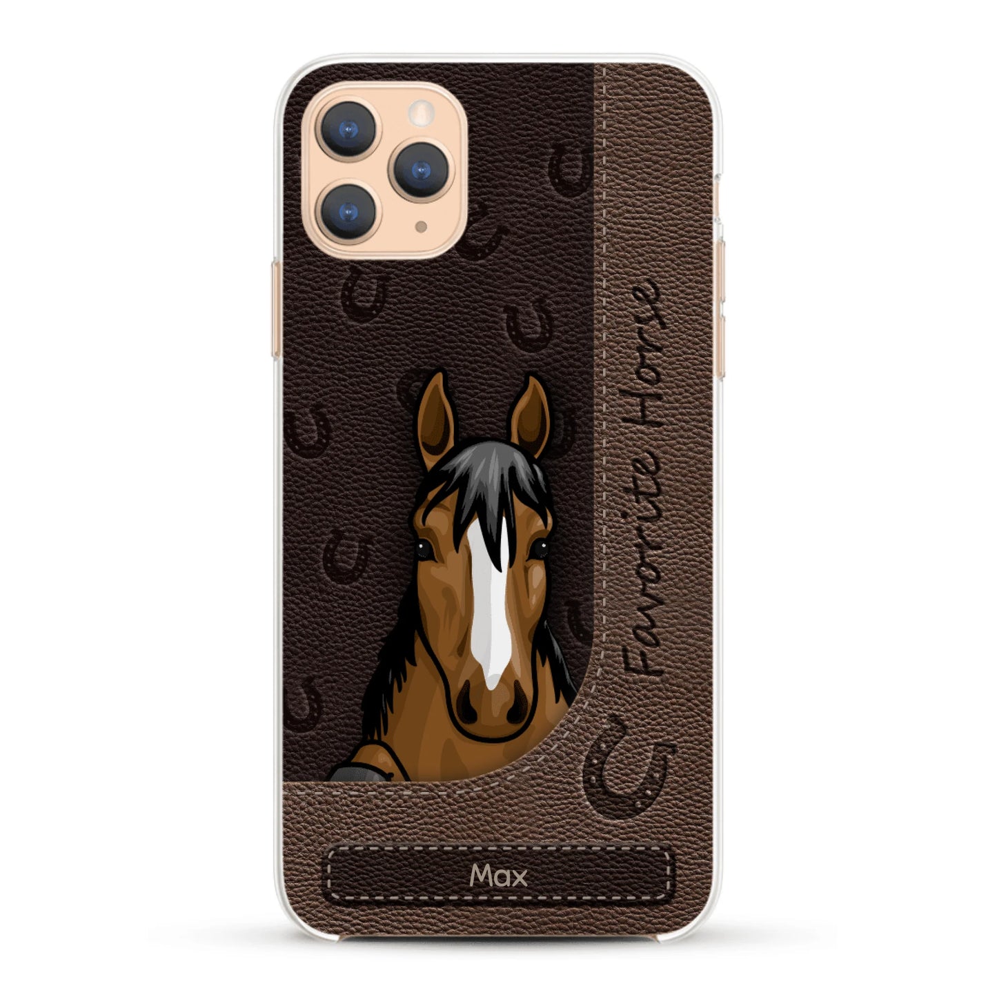 Peeking horses leather Look - Personalized Phone Case