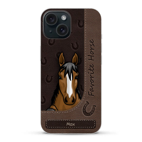 Peeking horses leather Look - Personalized Phone Case - Featured Image