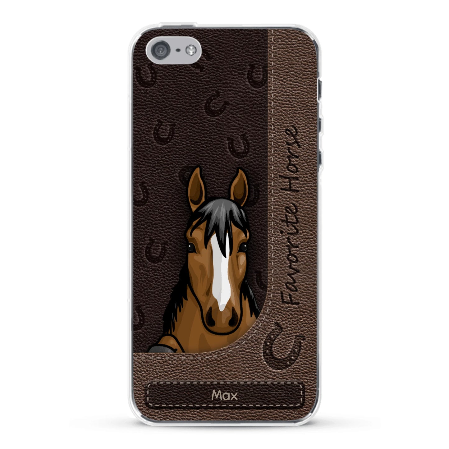 Peeking horses leather Look - Personalized Phone Case