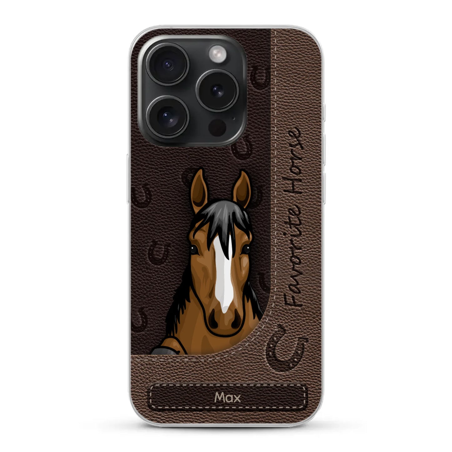 Peeking horses leather Look - Personalized Phone Case