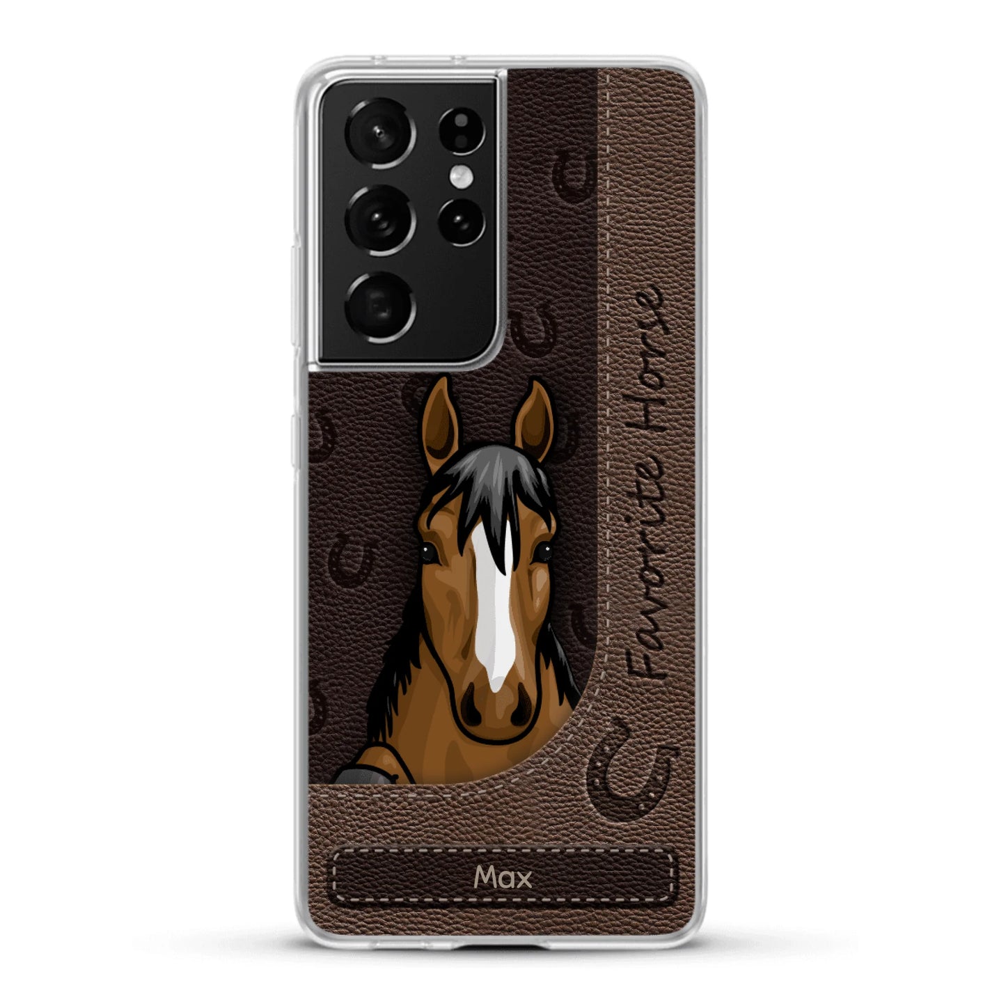 Peeking horses leather Look - Personalized Phone Case