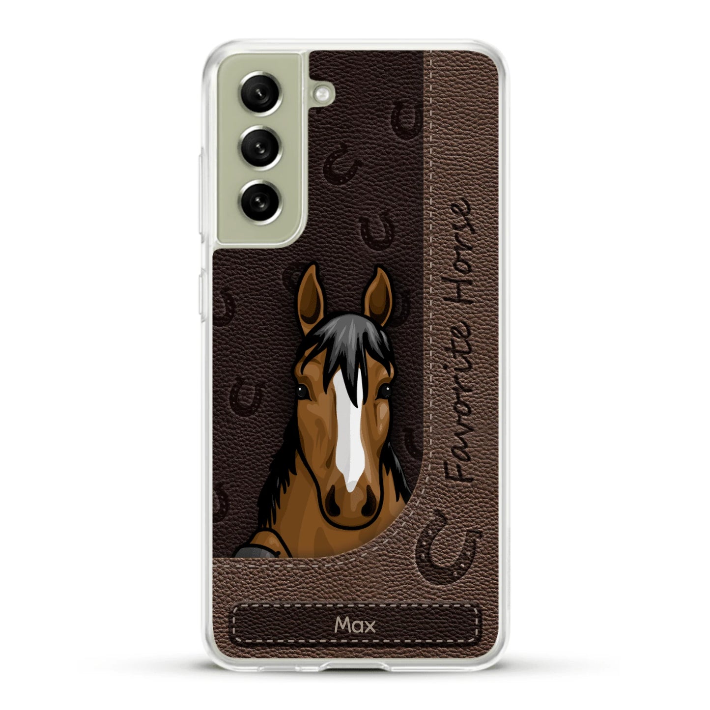 Peeking horses leather Look - Personalized Phone Case