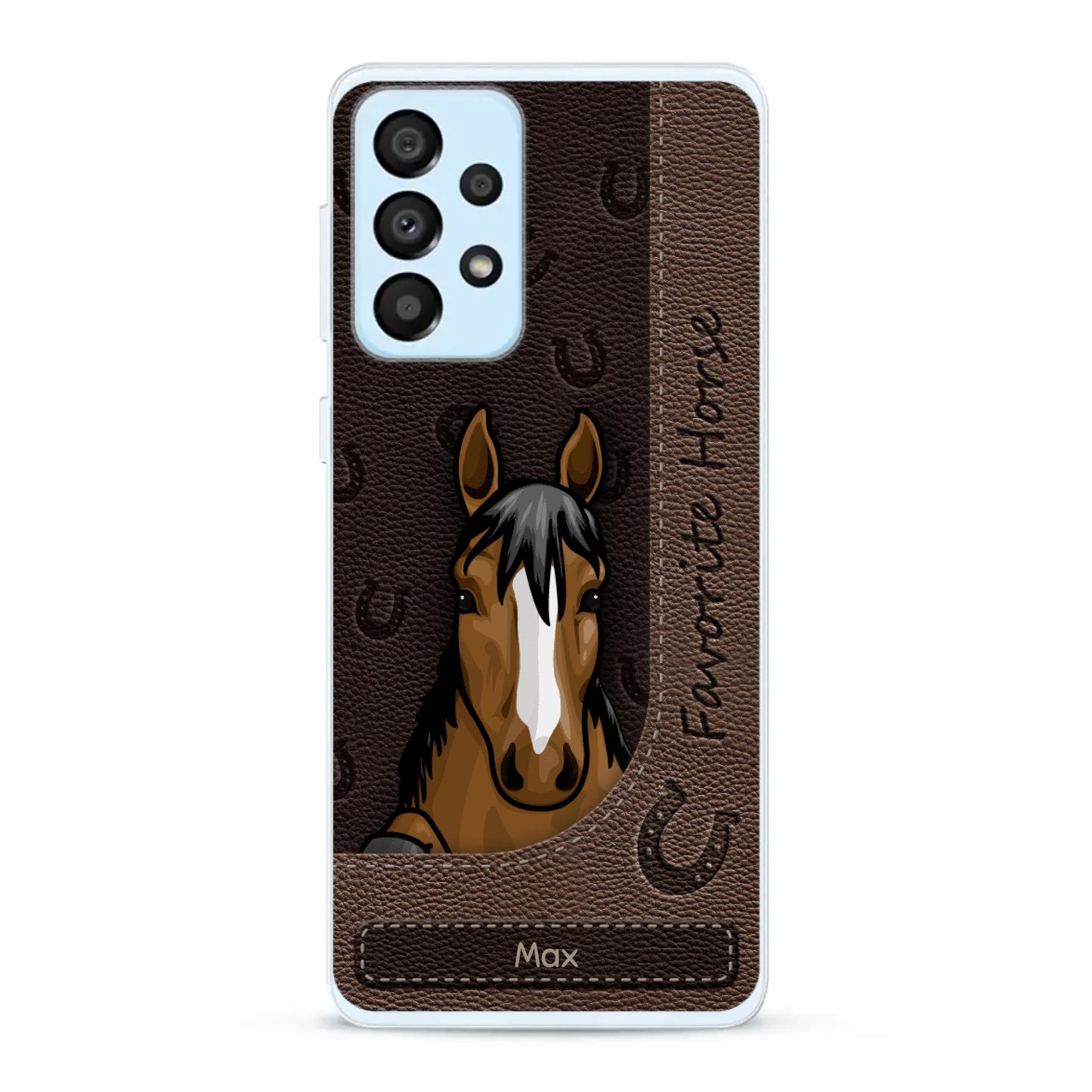 Peeking horses leather Look - Personalized Phone Case