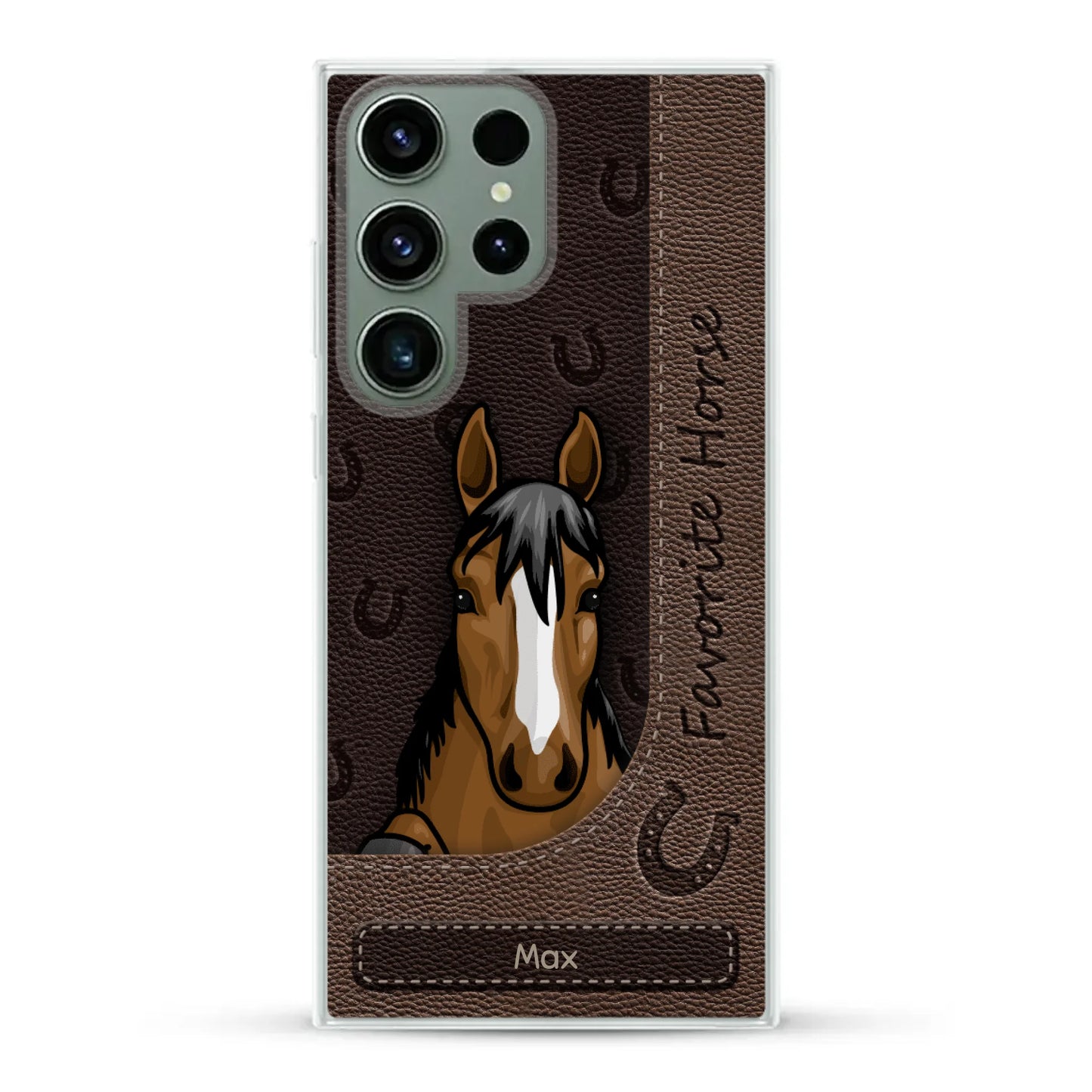 Peeking horses leather Look - Personalized Phone Case