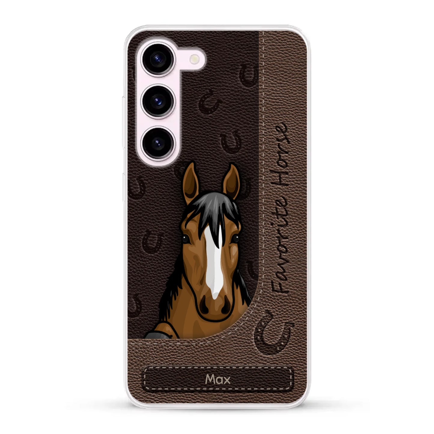 Peeking horses leather Look - Personalized Phone Case