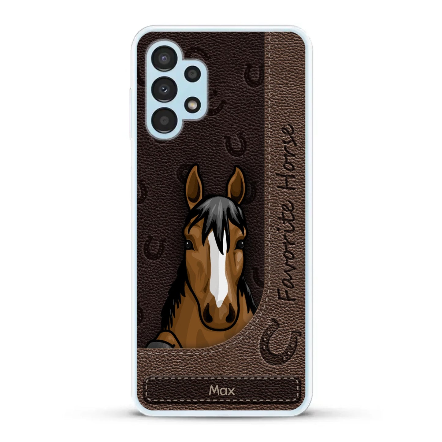 Peeking horses leather Look - Personalized Phone Case
