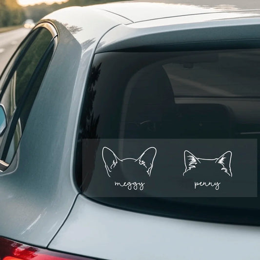 Ears up - Personalized Car Sticker