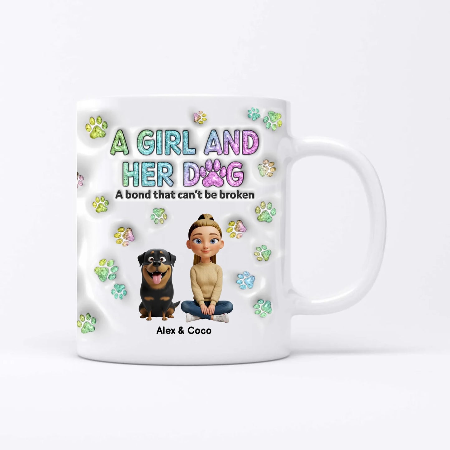 A girl and her dog - Personalized Mug