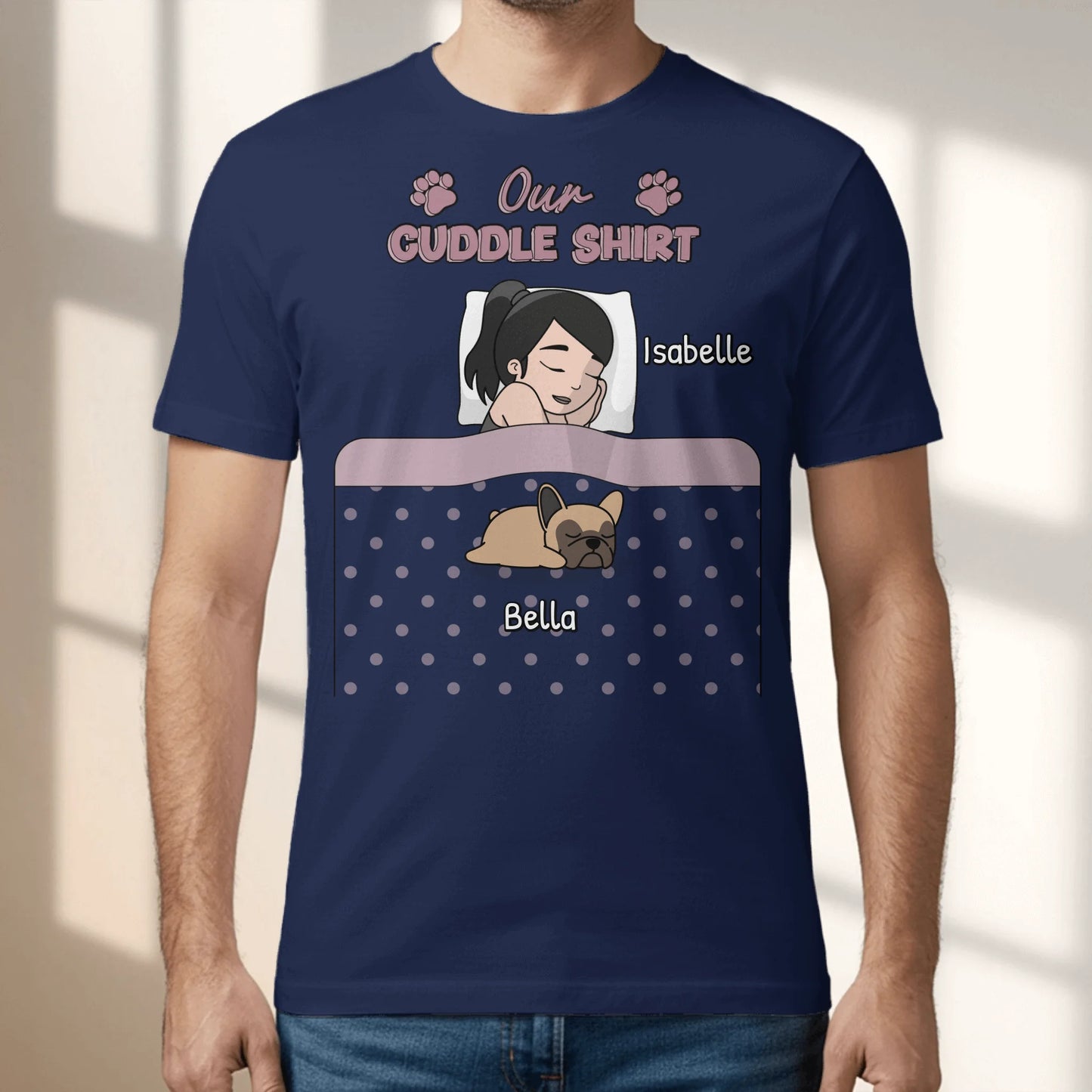 Cuddle time with pets Single - Personalized T-Shirt
